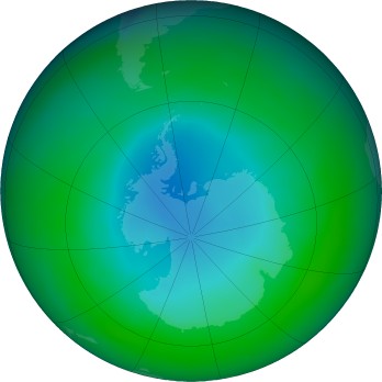 Antarctic ozone map for 2023-12